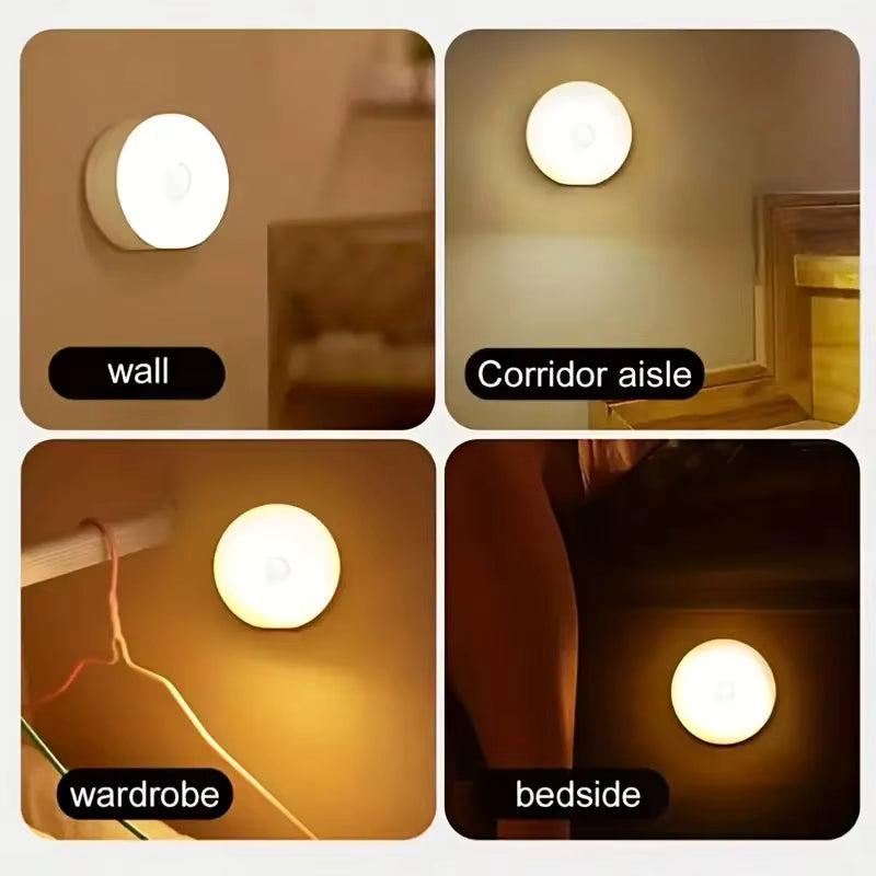Luz Nocturna LED con sensor de movimiento USB recargable